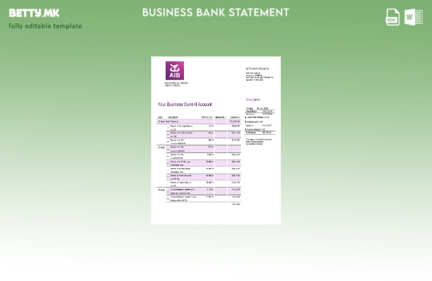 Модерен стил на Сојузничките ирски банки (АИБ) шаблон Word и PDF